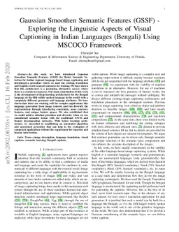 Gaussian Smoothen Semantic Features (GSSF) -- Exploring the Linguistic
  Aspects of Visual Captioning in Indian Languages (Bengali) Using MSCOCO
  Framework