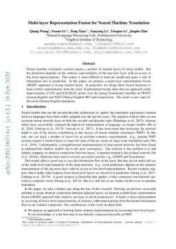 Multi-layer Representation Fusion for Neural Machine Translation