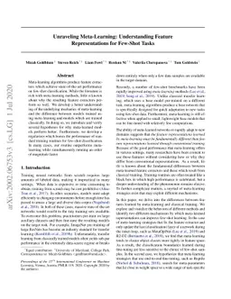 Unraveling Meta-Learning: Understanding Feature Representations for
  Few-Shot Tasks