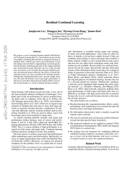 Residual Continual Learning