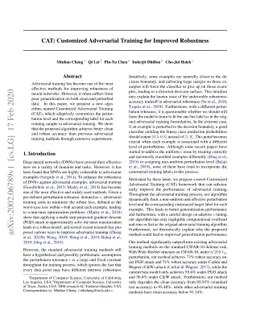 CAT: Customized Adversarial Training for Improved Robustness