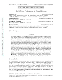 On efficient adjustment in causal graphs