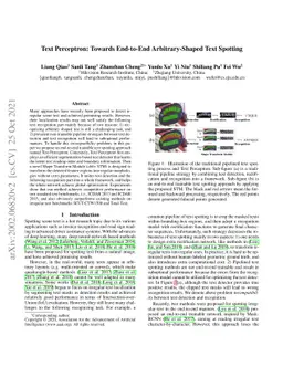 Text Perceptron: Towards End-to-End Arbitrary-Shaped Text Spotting