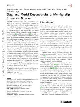 Data and Model Dependencies of Membership Inference Attack