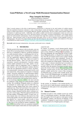 GameWikiSum: a Novel Large Multi-Document Summarization Dataset