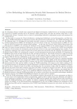 A New Methodology for Information Security Risk Assessment for Medical
  Devices and Its Evaluation