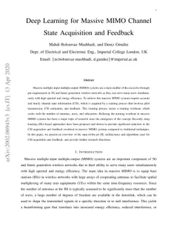 Deep Learning for Massive MIMO Channel State Acquisition and Feedback