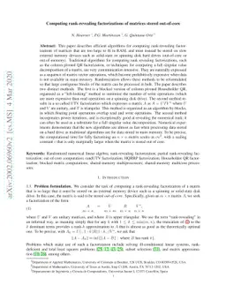 Computing rank-revealing factorizations of matrices stored out-of-core