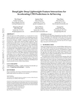 DeepLight: Deep Lightweight Feature Interactions for Accelerating CTR
  Predictions in Ad Serving