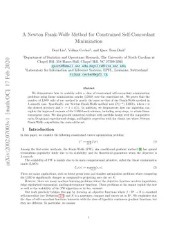 A Newton Frank-Wolfe Method for Constrained Self-Concordant Minimization