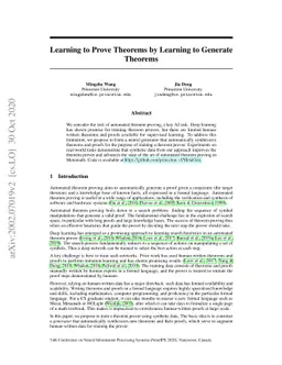 Learning to Prove Theorems by Learning to Generate Theorems