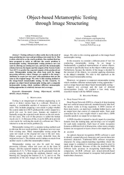 Object-based Metamorphic Testing through Image Structuring