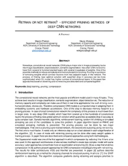 Retrain or not retrain? -- efficient pruning methods of deep CNN
  networks