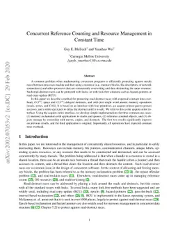 Concurrent Reference Counting and Resource Management in Wait-free
  Constant Time