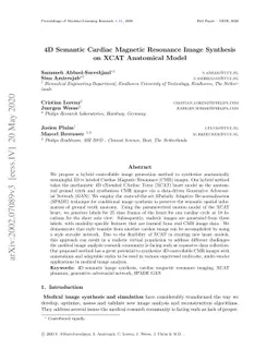 4D Semantic Cardiac Magnetic Resonance Image Synthesis on XCAT
  Anatomical Model