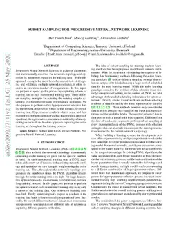 Subset Sampling For Progressive Neural Network Learning