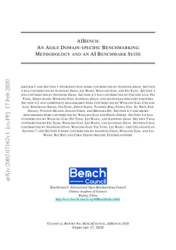 AIBench: An Agile Domain-specific Benchmarking Methodology and an AI
  Benchmark Suite