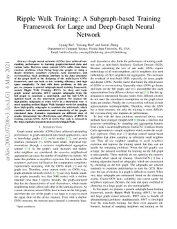 Ripple Walk Training: A Subgraph-based training framework for Large and
  Deep Graph Neural Network