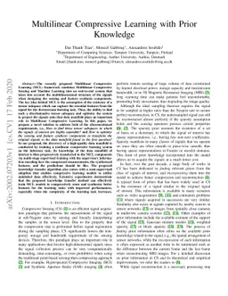 Multilinear Compressive Learning with Prior Knowledge