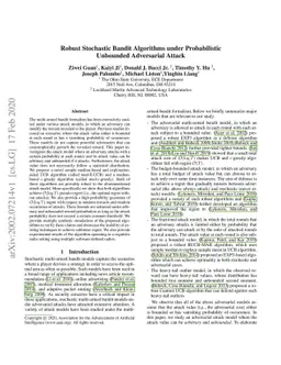 Robust Stochastic Bandit Algorithms under Probabilistic Unbounded
  Adversarial Attack