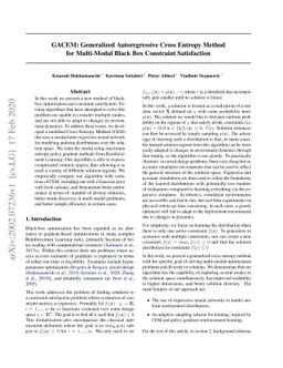 GACEM: Generalized Autoregressive Cross Entropy Method for Multi-Modal
  Black Box Constraint Satisfaction