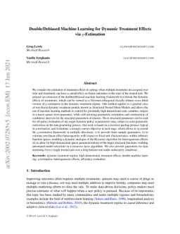 Double/Debiased Machine Learning for Dynamic Treatment Effects via
  g-Estimation