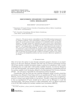 Discovering ePassport Vulnerabilities using Bisimilarity