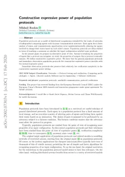 Constructive expressive power of population protocols