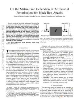 On the Matrix-Free Generation of Adversarial Perturbations for Black-Box
  Attacks