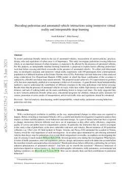 Decoding pedestrian and automated vehicle interactions using immersive
  virtual reality and interpretable deep learning