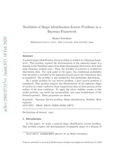 Stabilities of Shape Identification Inverse Problems in a Bayesian
  Framework