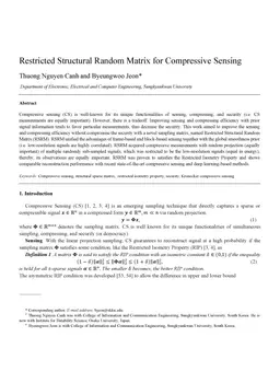 Restricted Structural Random Matrix for Compressive Sensing