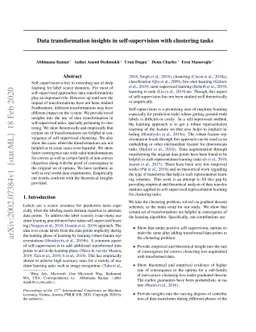Data Transformation Insights in Self-supervision with Clustering Tasks