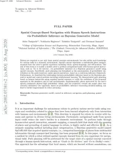 Spatial Concept-Based Navigation with Human Speech Instructions via
  Probabilistic Inference on Bayesian Generative Model