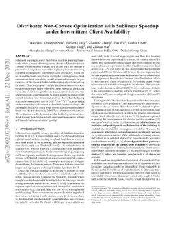 Distributed Non-Convex Optimization with Sublinear Speedup under
  Intermittent Client Availability