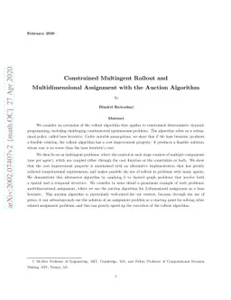 Constrained Multiagent Rollout and Multidimensional Assignment with the
  Auction Algorithm