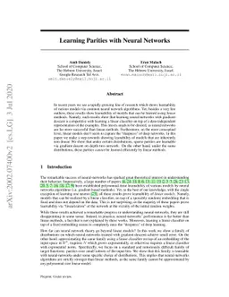Learning Parities with Neural Networks