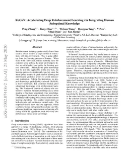 KoGuN: Accelerating Deep Reinforcement Learning via Integrating Human
  Suboptimal Knowledge