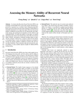 Assessing the Memory Ability of Recurrent Neural Networks