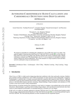 Automated Cardiothoracic Ratio Calculation and Cardiomegaly Detection
  using Deep Learning Approach
