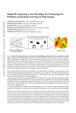 MapLUR: Exploring a new Paradigm for Estimating Air Pollution using Deep
  Learning on Map Images