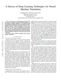 A Survey of Deep Learning Techniques for Neural Machine Translation