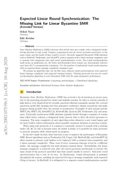Expected Linear Round Synchronization: The Missing Link for Linear
  Byzantine SMR
