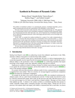 Synthesis in Presence of Dynamic Links