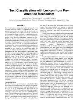 Text Classification with Lexicon from PreAttention Mechanism