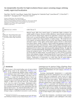 An interpretable classifier for high-resolution breast cancer screening
  images utilizing weakly supervised localization