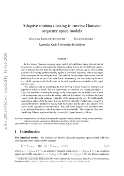 Adaptive minimax testing in inverse Gaussian sequence space models