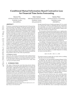 Conditional Mutual information-based Contrastive Loss for Financial Time
  Series Forecasting