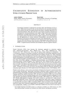 Uncertainty Estimation in Autoregressive Structured Prediction
