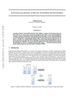 Listwise Learning to Rank with Deep Q-Networks